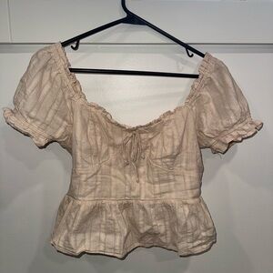 URBAN Romantics Beige Peplum Blouse